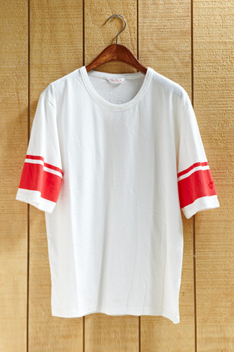 Sleeve print T-shirt _ white/red
